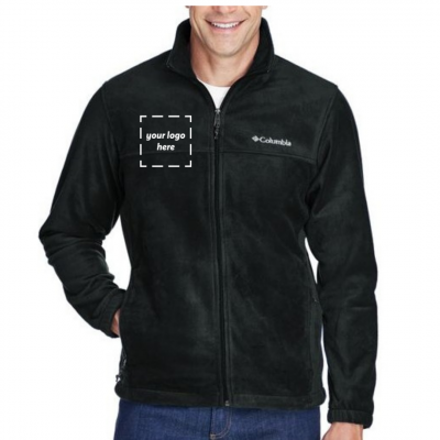 Columbia Men's Zip-Up Fleece Jacket shown in Black on a model