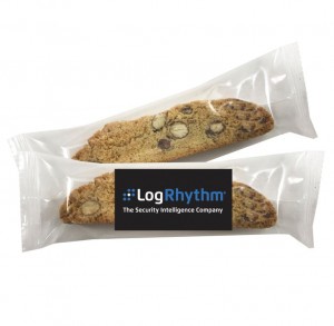 Biscotti packaged with example logo in front