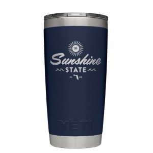 Custom Yeti 20 Ounce Rambler Tumbler shown with example logo on front
