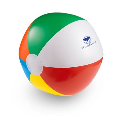 12'' Beach Ball shown with an example logo on it