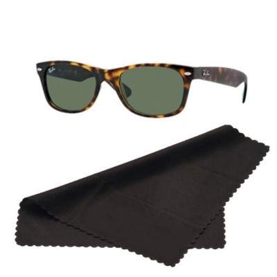 Ray-Ban Wayfarer Classic Sunglasses shown next to a cleaning cloth