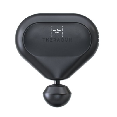 Theragun Mini Massager with "your logo here" shown on the front