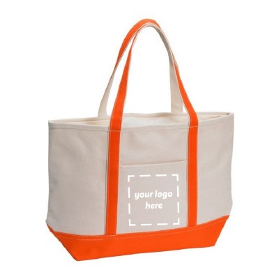 Rock The Boat Zippered Tote Bag shown with "your logo here" on the front