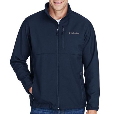 Columbia Men's Soft Shell Jacket shown in Navy on a model