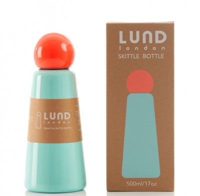 Lund 17 Oz. London Water Bottle shown next to its packaging box