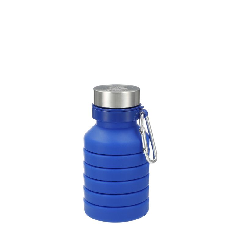 Collapsible 18 Ounce Water Bottle shown collapsed