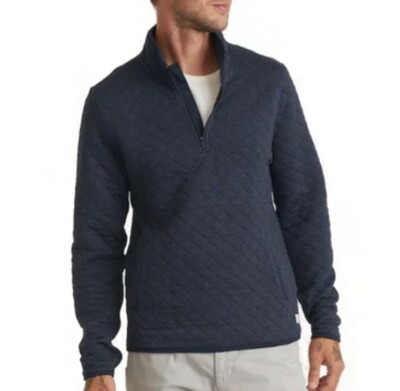 Marine Layer Unisex Corbet Pullover shown on a male model