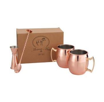 Copper Moscow Mule Gift Set shown outside of box