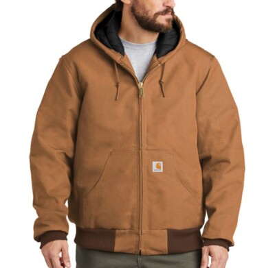 Carhartt Men's Quilted Flannel Jacket shown on a model