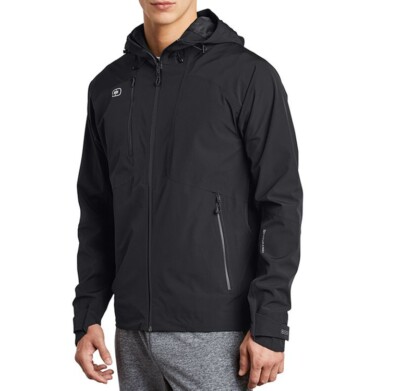 Ogio Unisex Endurance Waterproof Jacket shown in Black on a male model