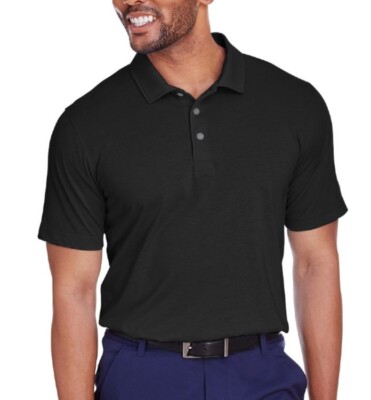 Puma Golf Men's Fusion Polo Shirt in Black on a model