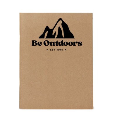 The Eco Fontana Notebook shown with an example logo screenprinted on the front