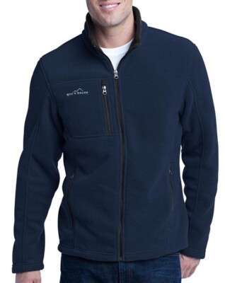 Eddie Bauer Unisex Fleece Jacket shown in River Blue Navy on a male model