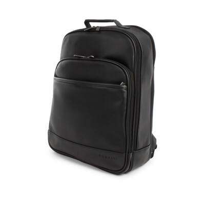 Bugatti Gin & Twill Backpack shown in Black at an angle