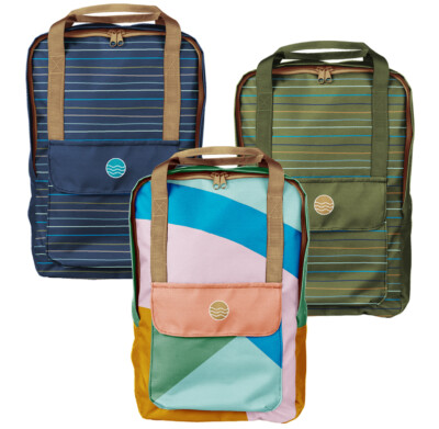Three Everyday Custom Backpacks shown in different example designs