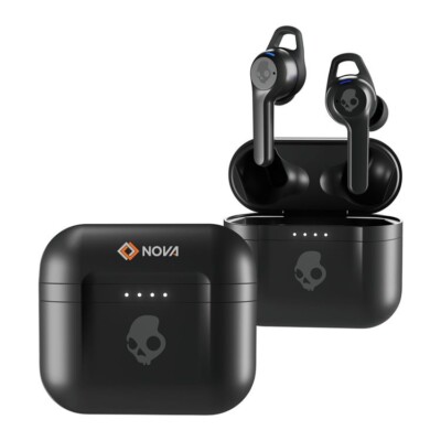 Two Skullcandy Indy Wireless Earbuds shown with their case