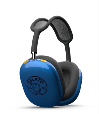 Painted Apple AirPods Max shown with an example logo on the side