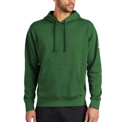Nike Unisex Club Fleece Pullover Hoodie shown in Gorge Green on a male model